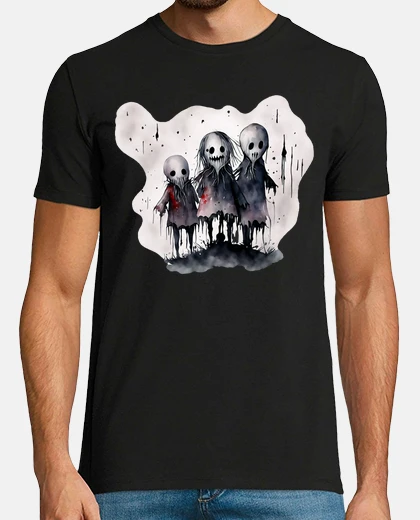 T-shirt zombie in famiglia padre madre figlio