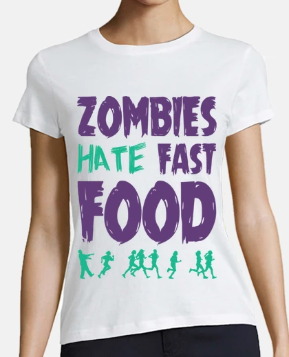 Tee-shirt zombies détestent fast food