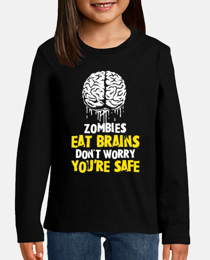 Vêtements zombies eat brain jaune