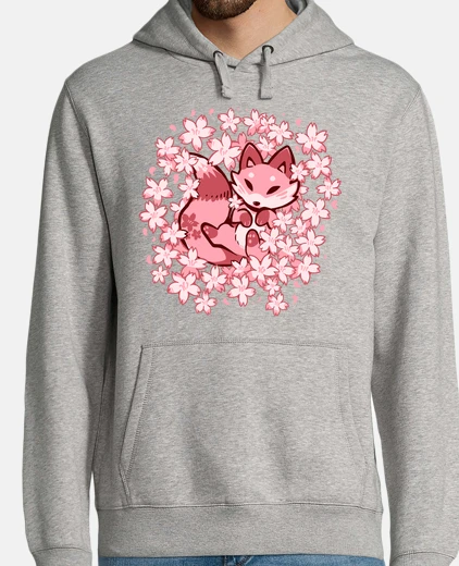 Sudadera zorro de flor de cerezo - sudadera con capucha