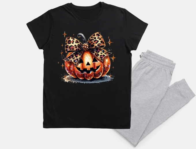 Pigiama zucca scintillante divertente halloween