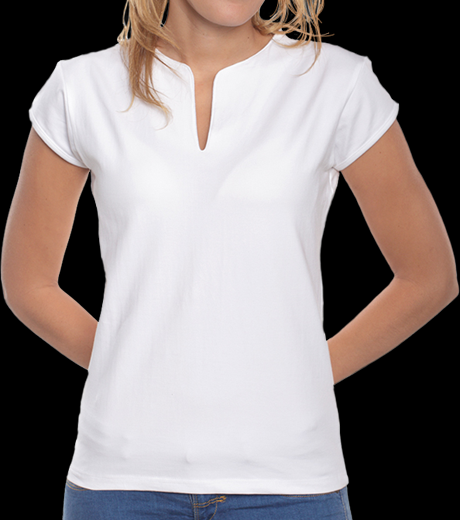 Tee shirt femme, col mao